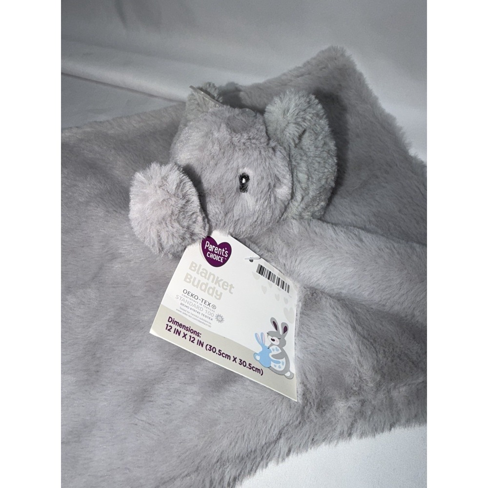 New Parents Choice Lovey Gray Elephant Soft Security Blanket Unisex